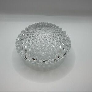 Clear Cut-Glass Decorative Trinket Box with Starburst Lid
